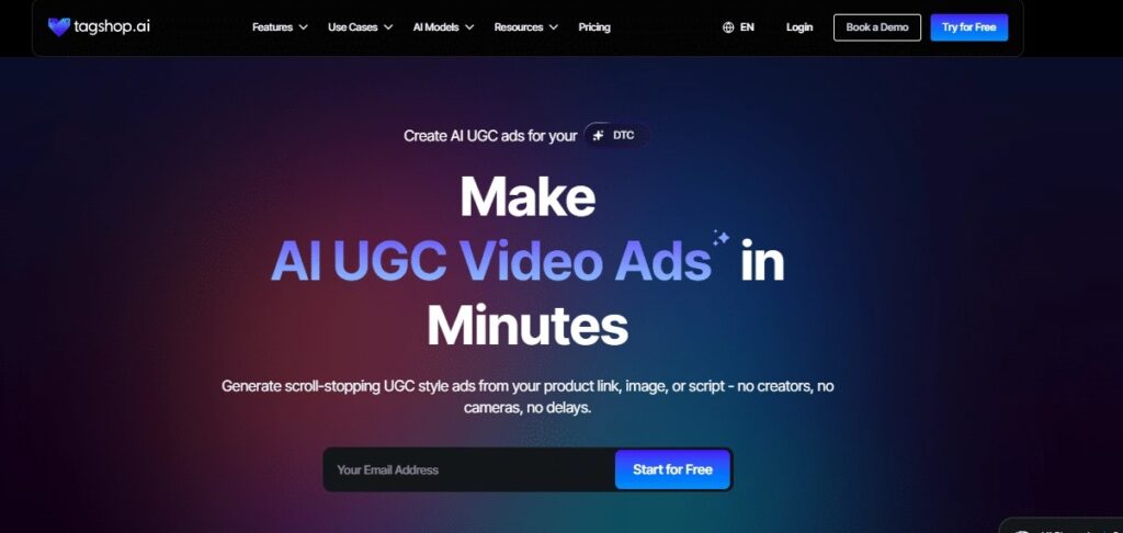 How Tagshop AI Is Redefining UGC Video Ad Creation With Its New AI Video Agent Tagshop AI video agent interface creating user-generated content advertisements with artificial intelligence